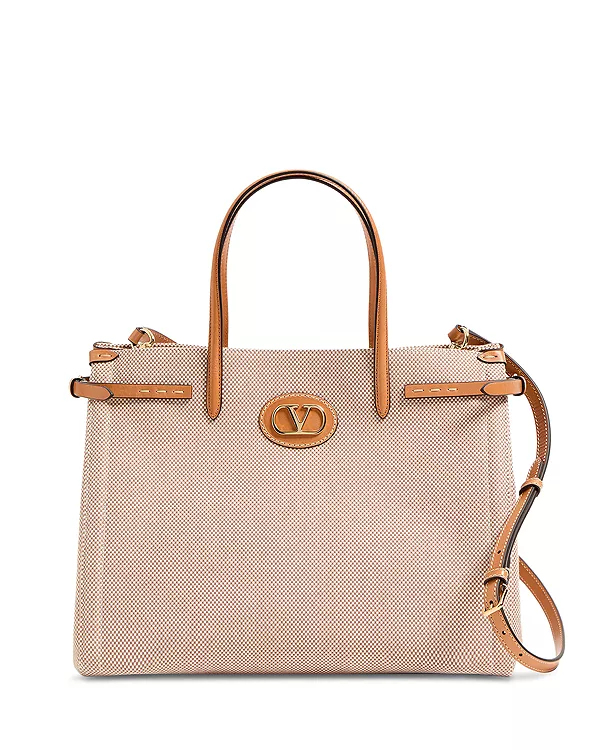 

Сумка-Трансформер Antibes medium vlogo canvas shopping convertible tote bag Valentino Garavani, бежевый