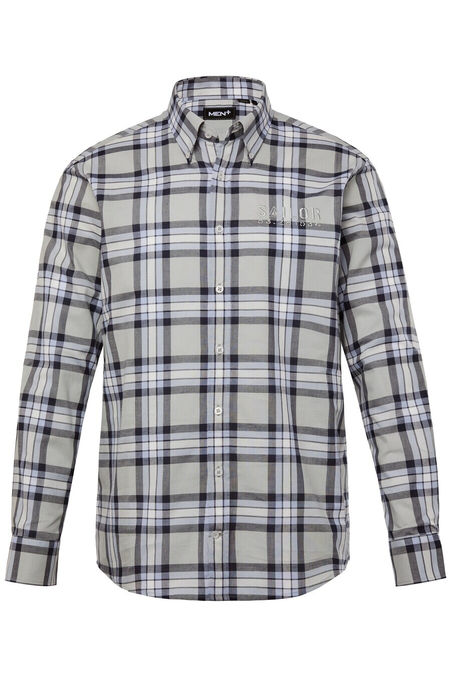 

Клетчатая рубашка Men Plus Regular fit Button Up Shirt, серый