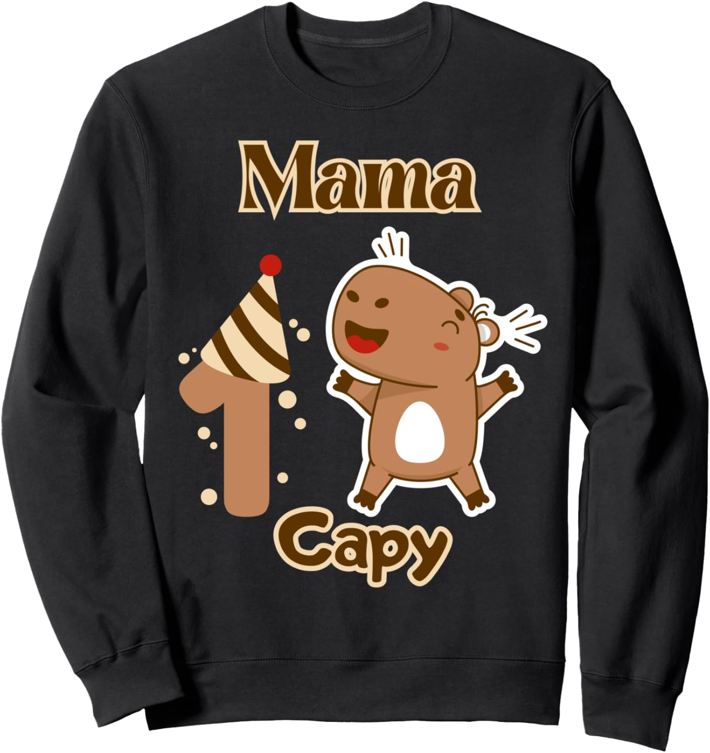 

Счастливая мама капибары! Первый день рождения девочки! Семейная вечеринка! Толстовка Family Look Capybara Theme Outfit Decoration Gifts, черный