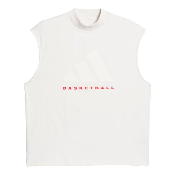 

Футболка basketball sleeveless t-shirt 'white red' Adidas, белый
