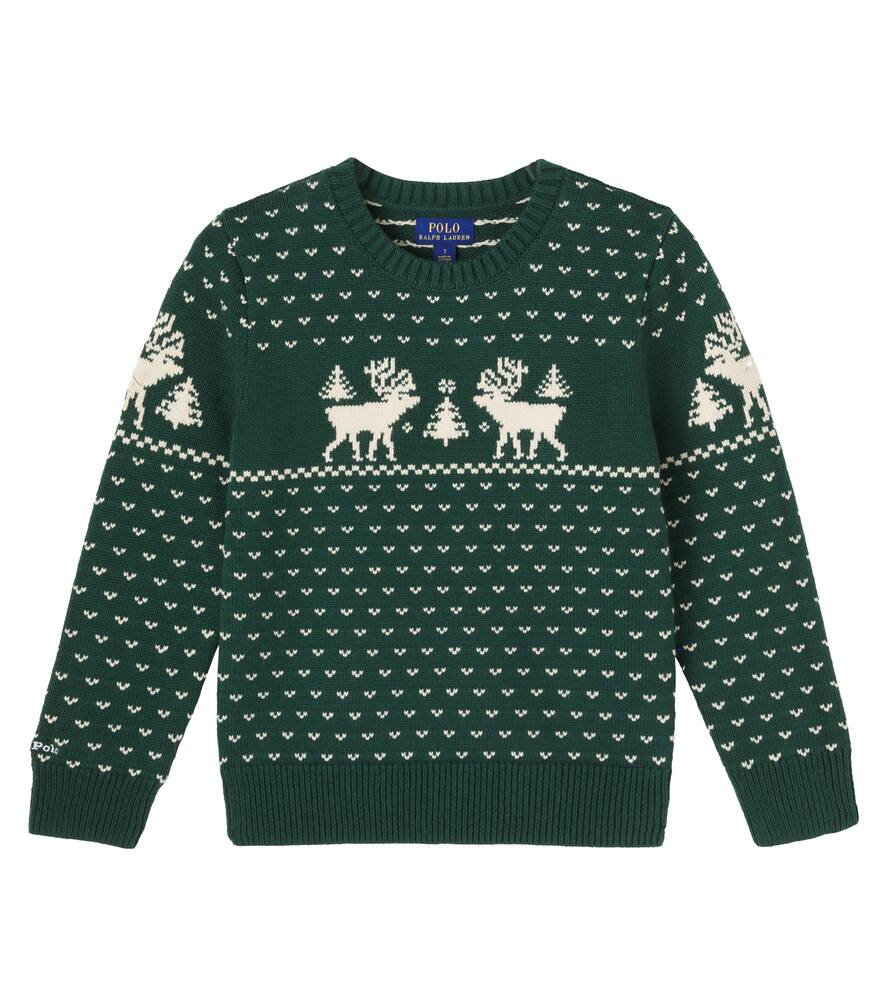 

Свитер из смеси хлопка и шерсти Polo Ralph Lauren Kids, Green Combo