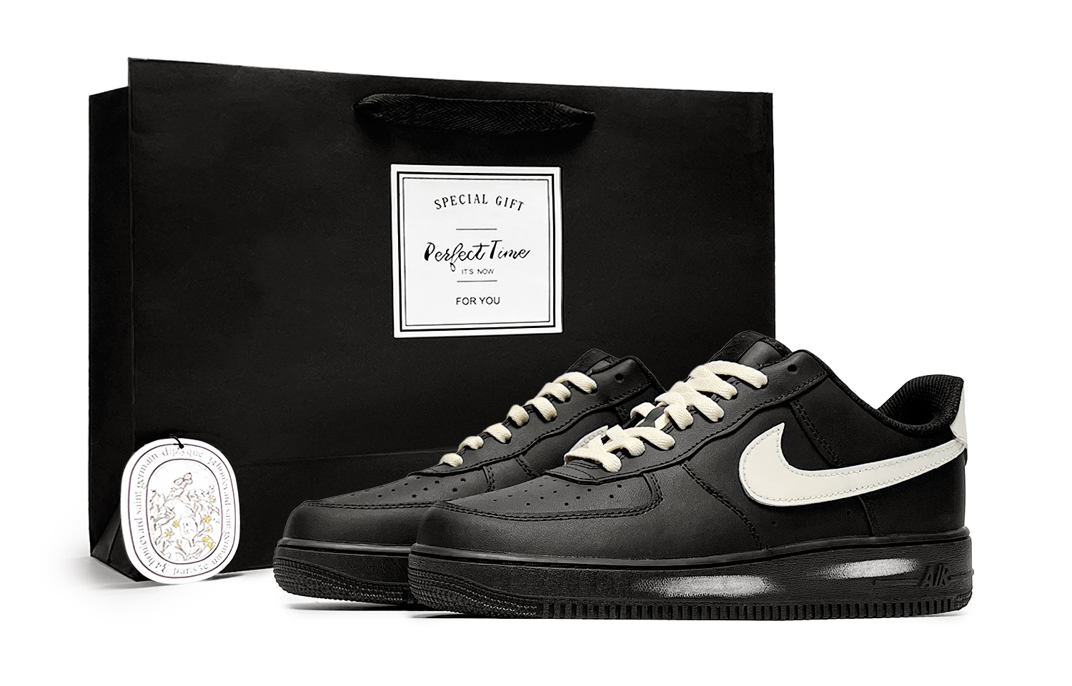 

Nike Кроссовки Air Force 1 Low Top для скейтбординга, мужские, черно-белые