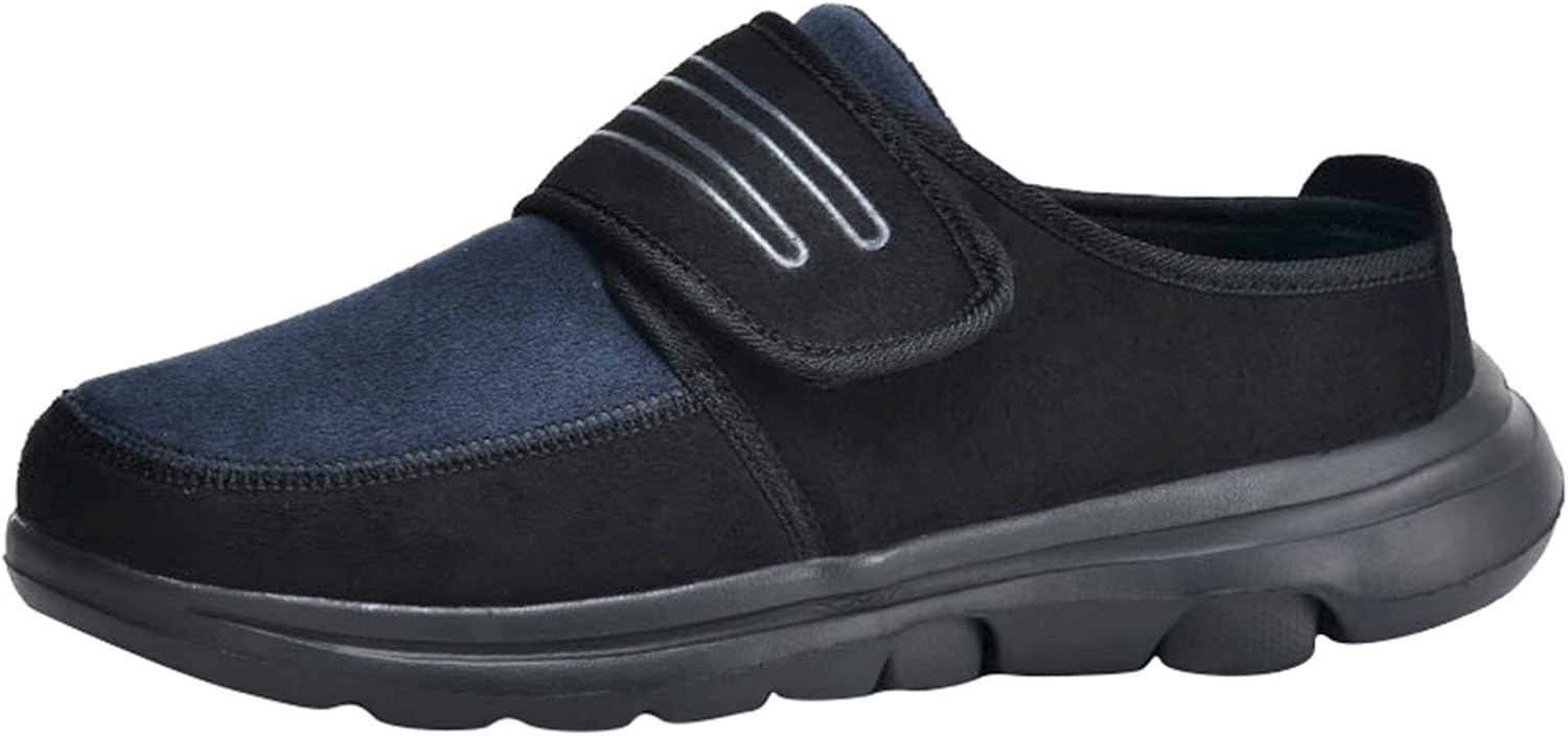 

Мужские слипоны для ходьбы, удобные кожаные кроссовки с эффектом памяти, дышащие модные кроссовки, не скользящие, для путешествий, бега, тренировок и тенниса, широкая посадка Generic, синий