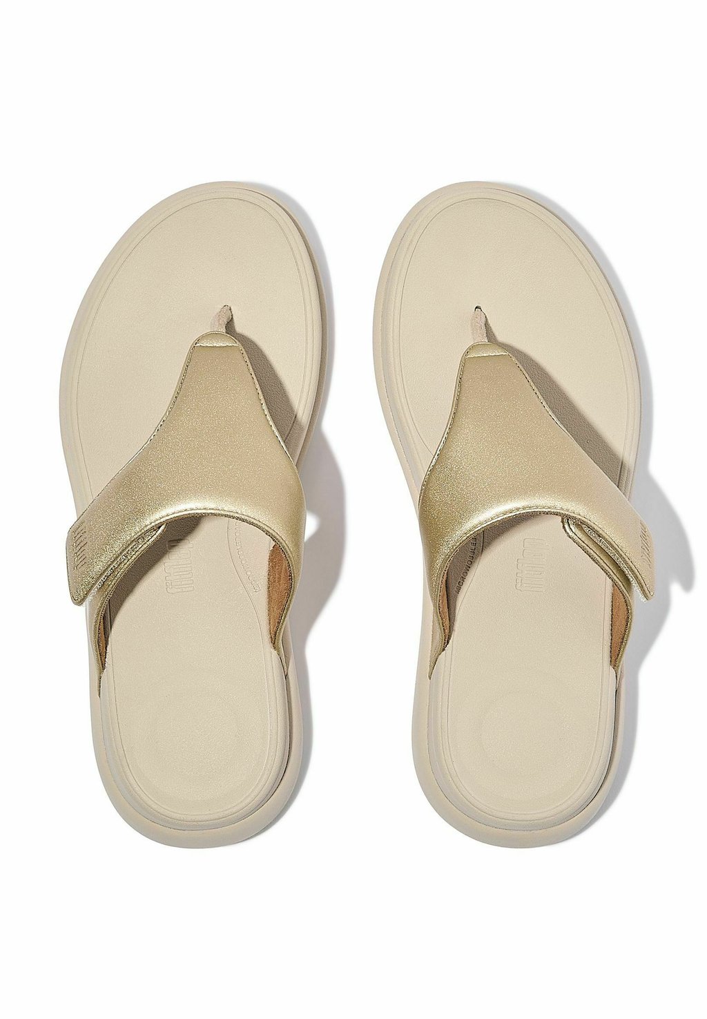 Сандалии с Т-образной застежкой ZEHENTRENNER F-MODE GO ADJUSTABLE FitFlop, золотой — фото 3