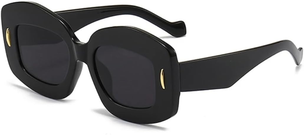 

Женские модные солнцезащитные очки Jelly Color Square с градиентным переходом цвета и защитой от УФ-излучения UV400, винтажные мужские очки с заклепками UATXTAU, Black Grey