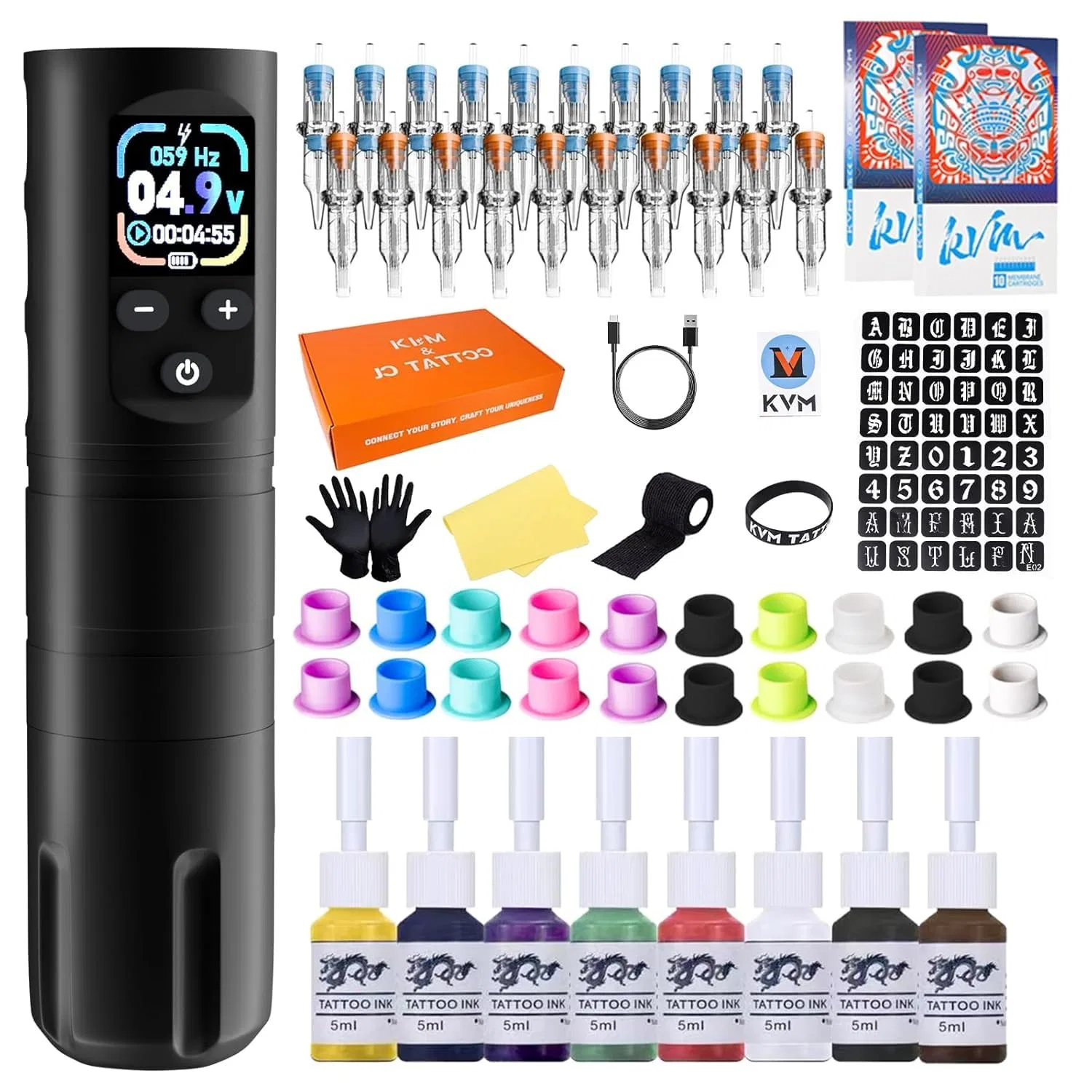 Беспроводной тату-аппарат «Wireless OLED Tattoo Pen Set» от KVM ‎Kvm