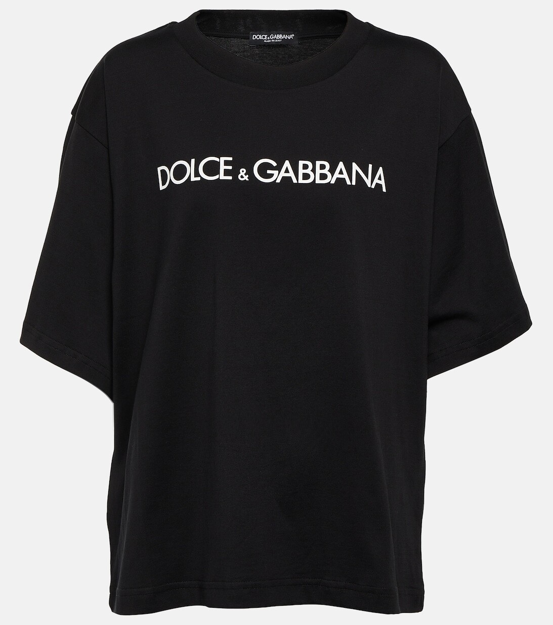 

Укороченная футболка DG из хлопкового джерси DOLCE&GABBANA, черный