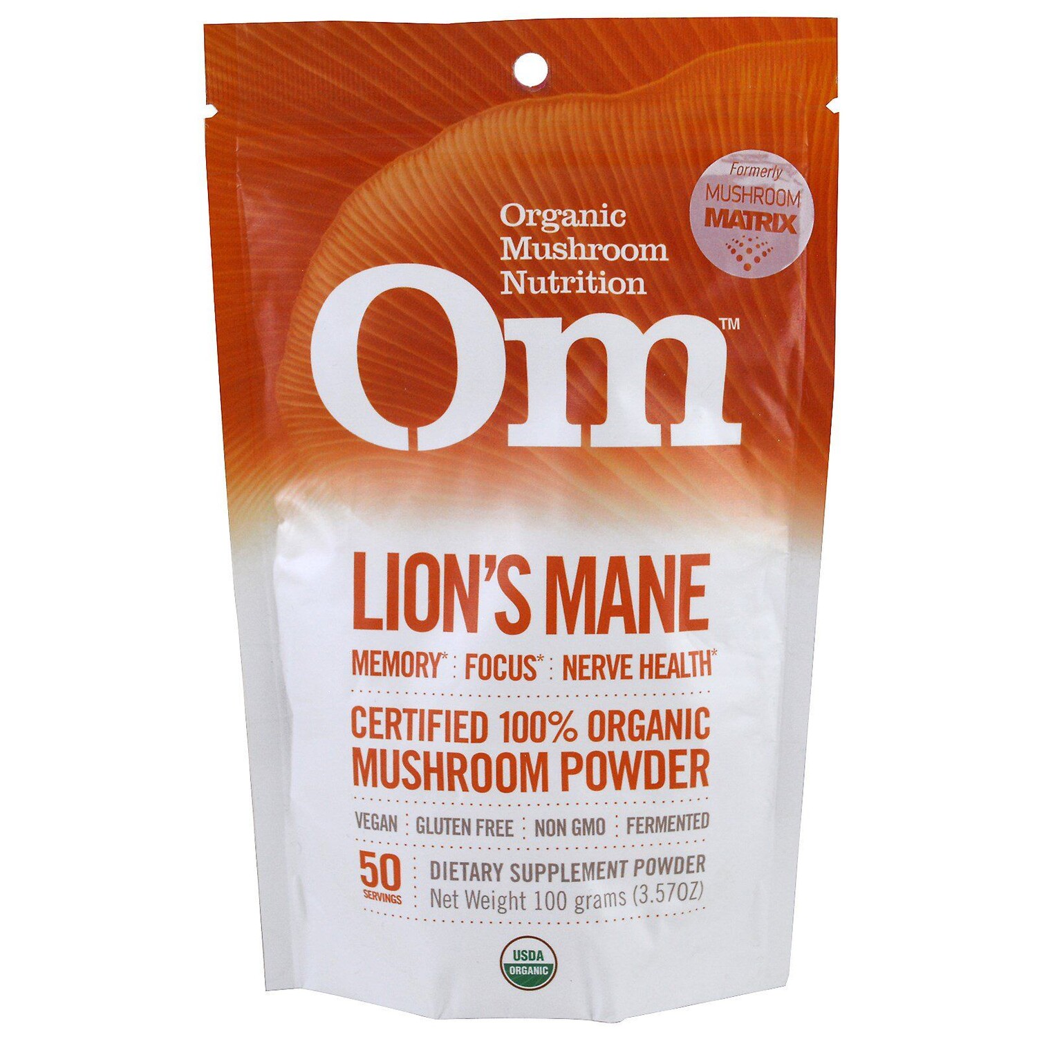 

Organic Mushroom Nutrition Львиная грива грибной порошок 3.57 унций (100 г)