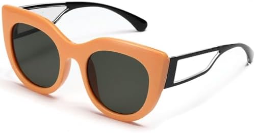 

Модные солнцезащитные очки «кошачий глаз» в крупной винтажной оправе для мужчин и женщин. Модные овальные солнцезащитные очки для женщин с защитой от УФ-излучения UV400 MTZJH, Orange G15