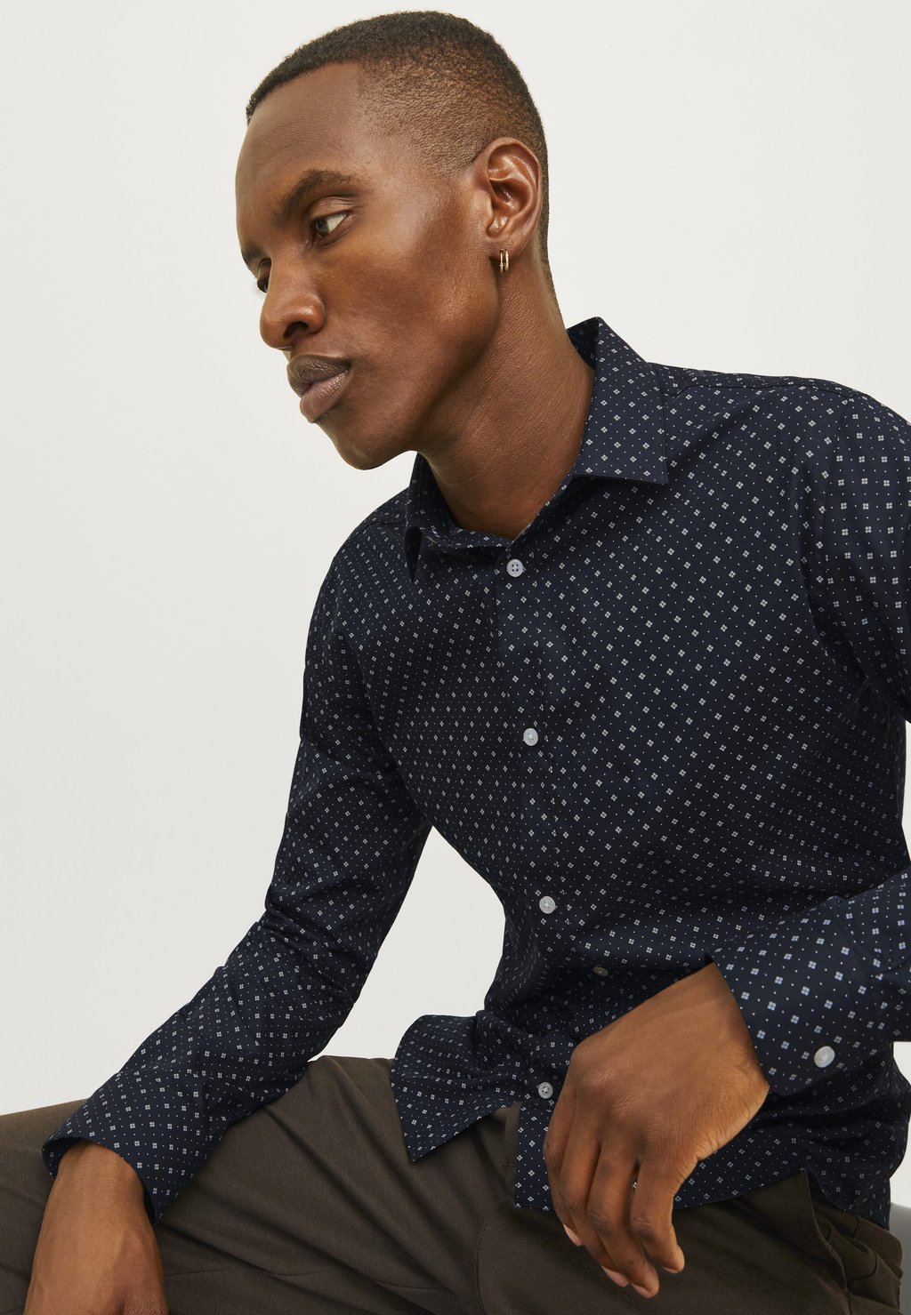 

Деловая рубашка JJJOE PRINT SHIRT Jack & Jones, черный