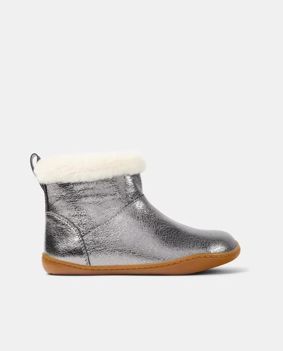 Детские ботинки Peu Cami из кожи Camper, серебро