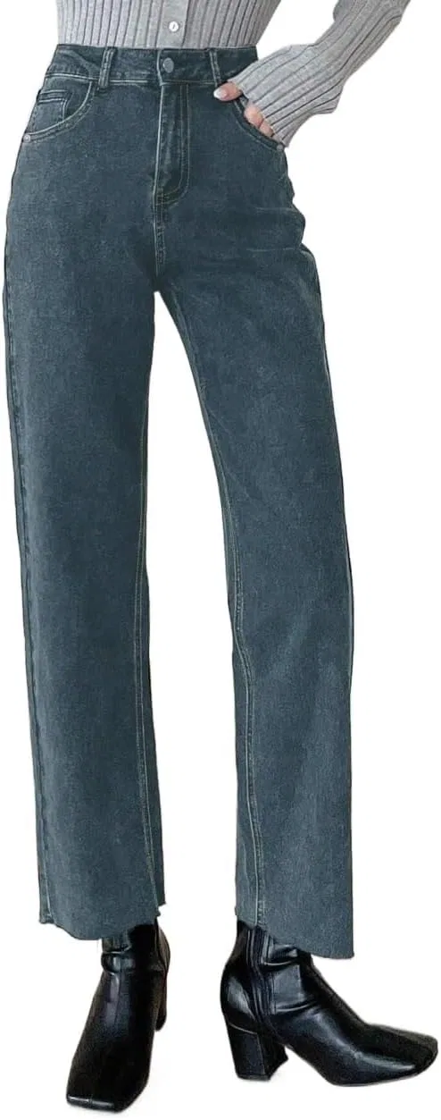 Джинсы с высокой талией, прямые, песчано-голубые, Women's Classic Jean High Waist Straight Leg Jeans