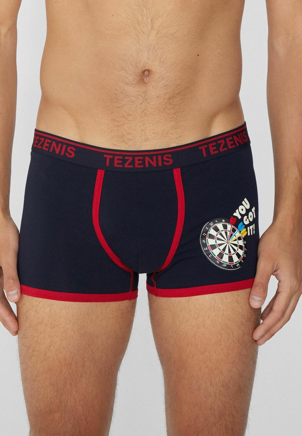 

Брюки AUS BEDRUCKTER MIT KONTRAST KANTEN UND LOGO Tezenis, темно-синий деним
