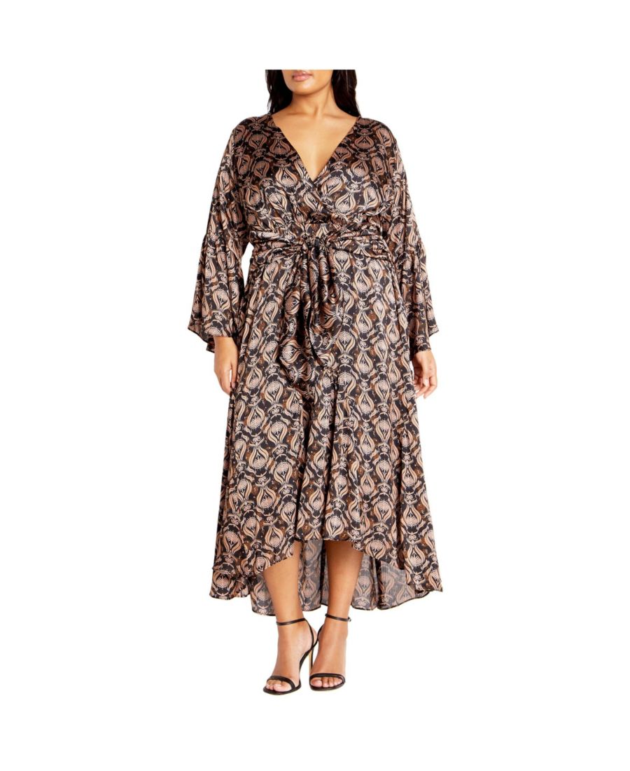 

Женское длинное платье с завязками спереди в форме веера CITY CHIC, Nile fan