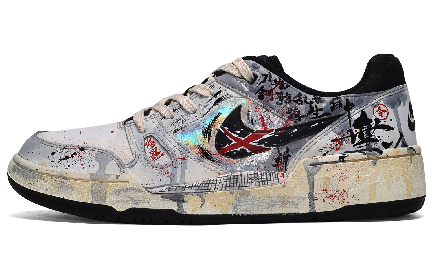

Кроссовки Nike Full Force Skateboarding Shoes Men Low-top Dark Gray, черный/серый