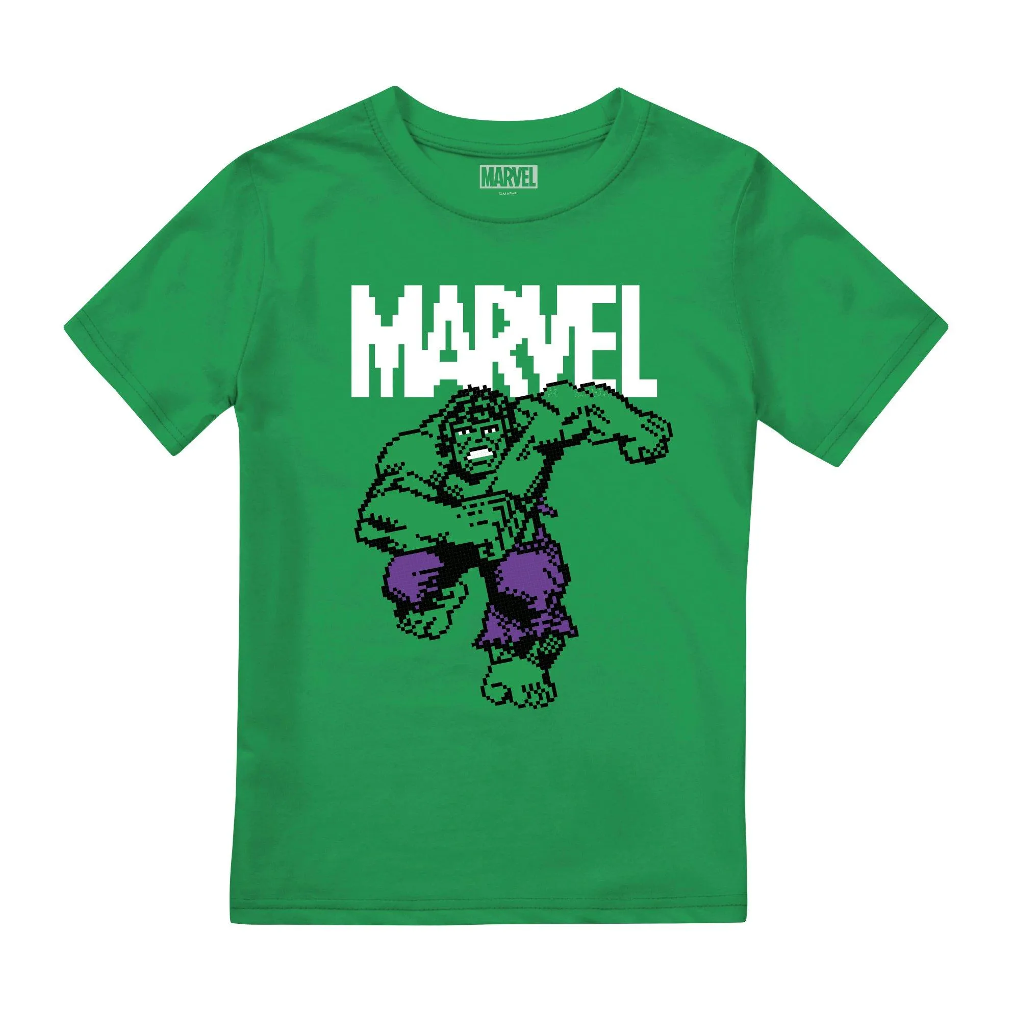 

Халк Пиксельная футболка Marvel, зеленый