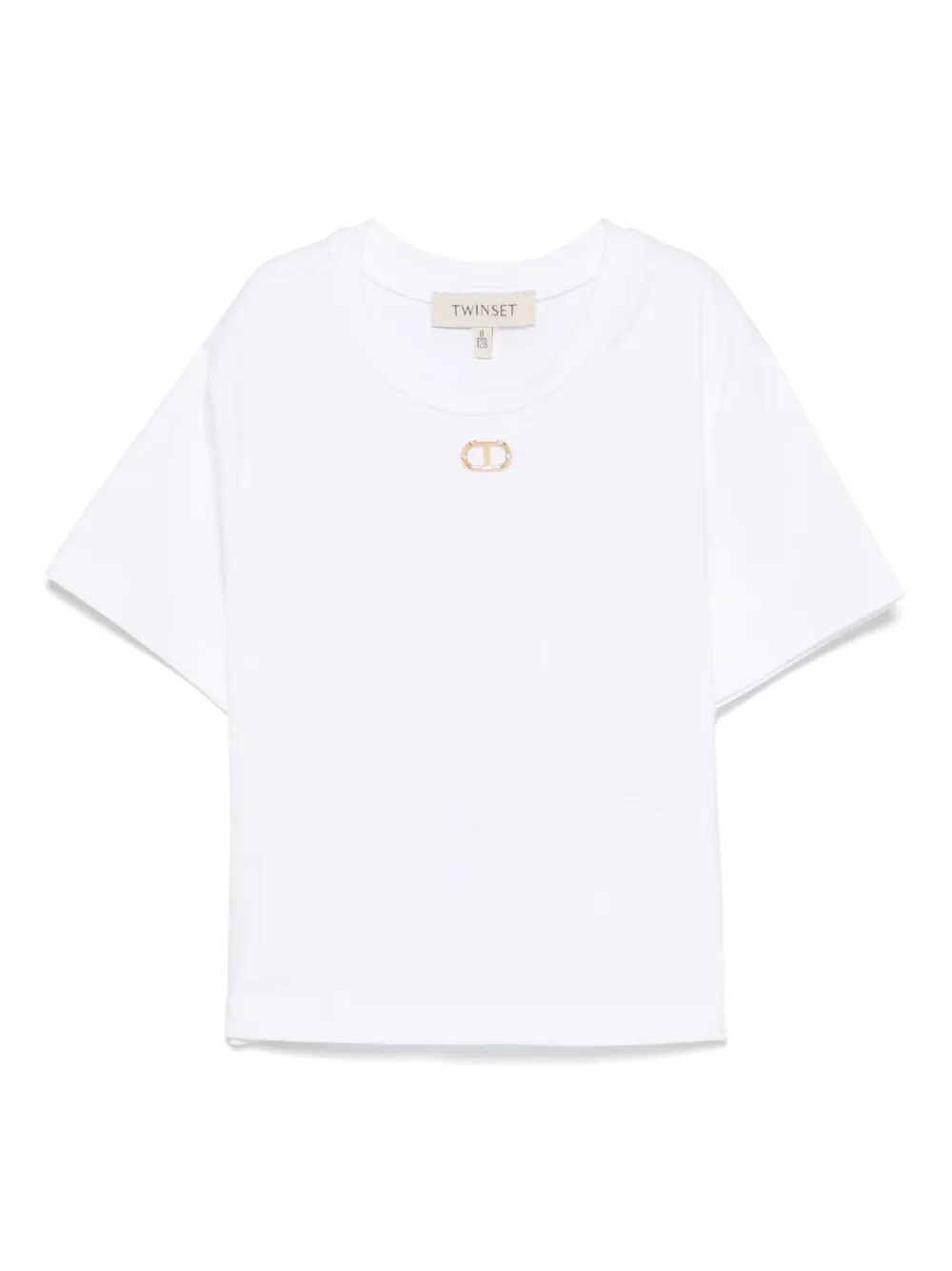 

Футболка с декором Oval T TWINSET Kids, белый