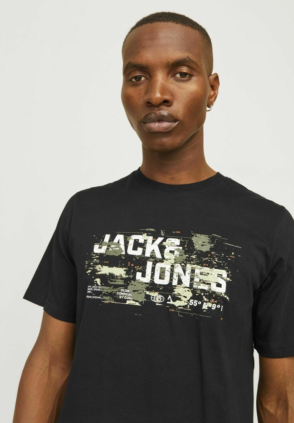 

Футболка с принтом LOGO RUNDHALS Jack & Jones, черный