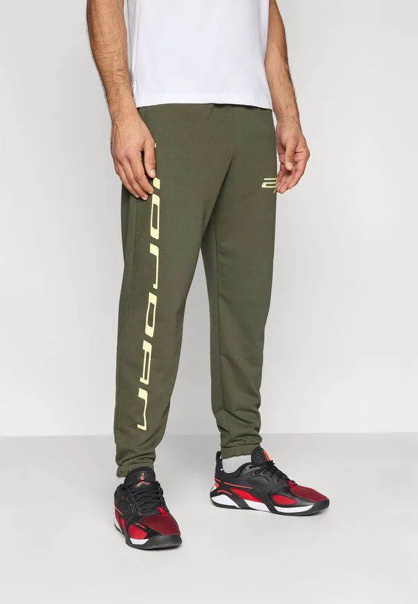Спортивные брюки из флиса с перекрестным рисунком Jordan, Cargo Khaki/Luminous Green/Dynamic Yellow