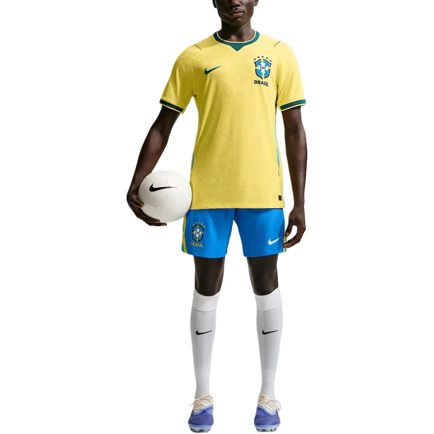 Футболка домашняя мужская Aero-FIT Brazil 2026 Match Nike, Canary Yellow/Light Mint Green/Geode Water Duck Cyan — фото 4