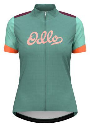 

Женская футболка Odlo Heritage Essentials с коротким рукавом, зелёная/мульти
