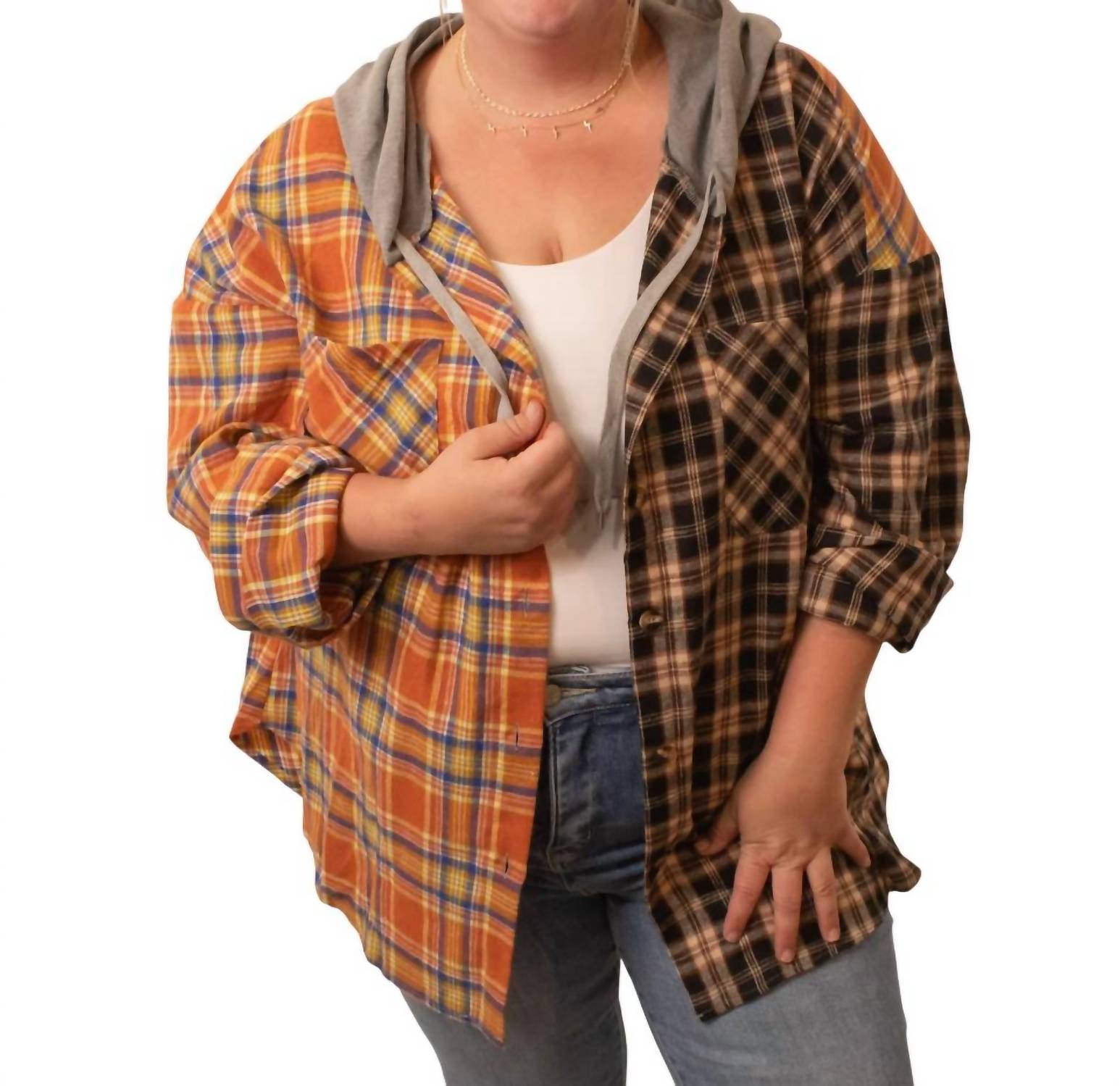 

Толстовка Marnie Plaid Oversize в цвете Rust/black Haptics