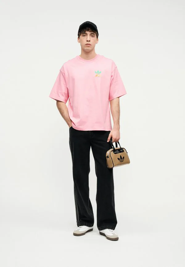 Футболка унисекс с полосатым лимонным принтом Adidas Originals, Light Pink