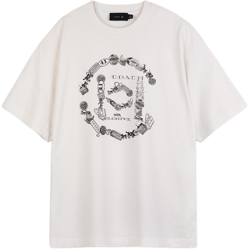 

X COACH/, Coach Collaboration FW25 Футболка мужская CLOT, белый