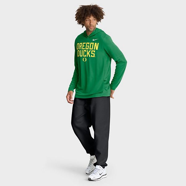 Мужская зеленая толстовка oregon ducks 2025 sideline dri-fit с длинным рукавом Nike — фото 4