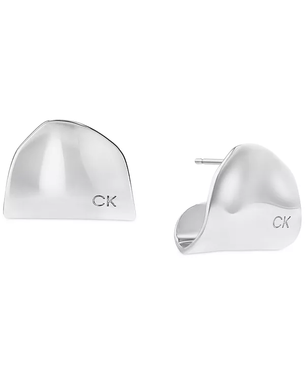 

Удлиненные изогнутые серьги-подвески из нержавеющей стали Calvin Klein, silver