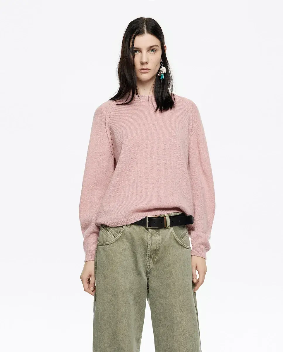 

Женский джемпер из хлопка с реглановыми рукавами Bimba y Lola, розовый