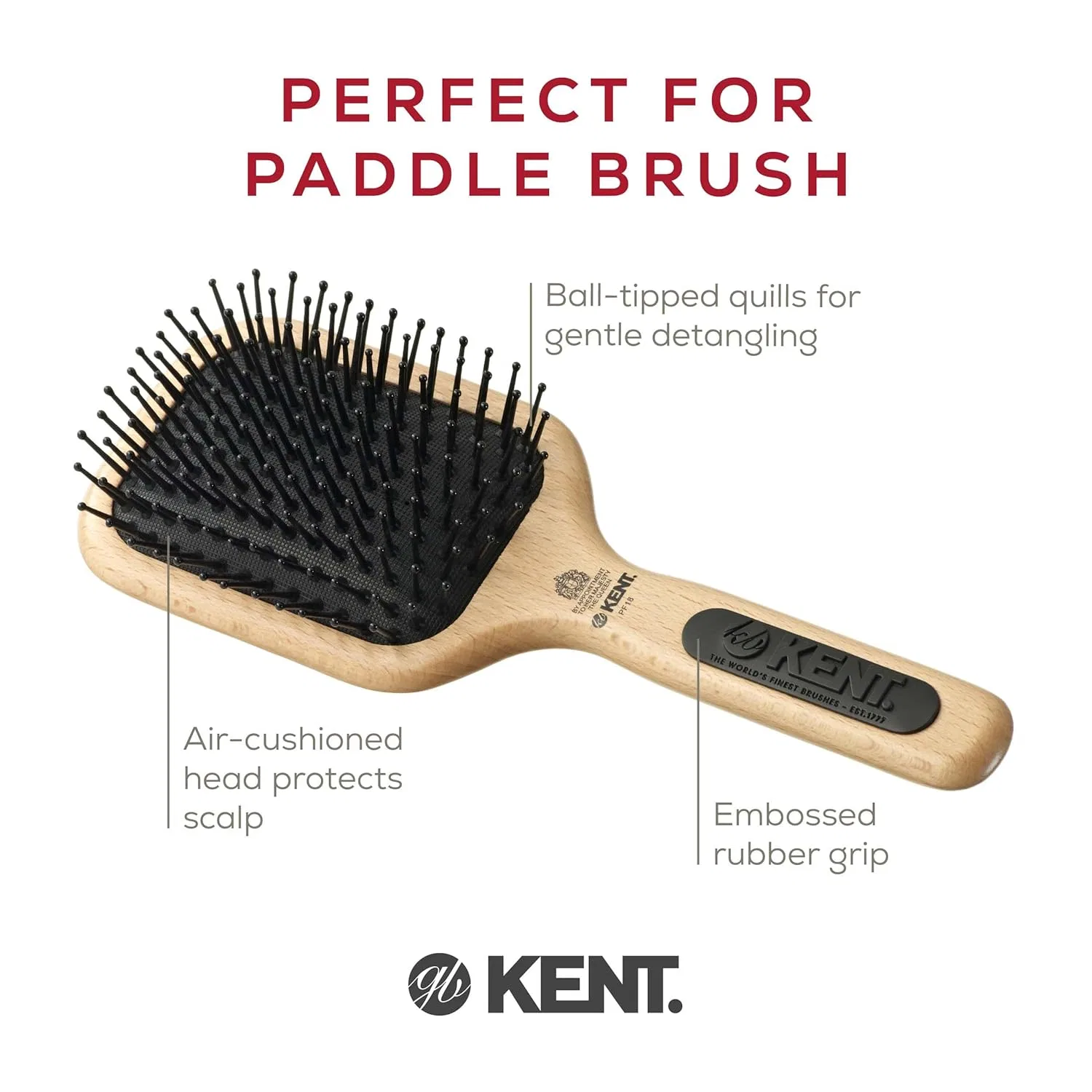 Щетка для волос Kent Brushes Pf18 Maxi Taming Fine Pin Medium Kent — фото 4