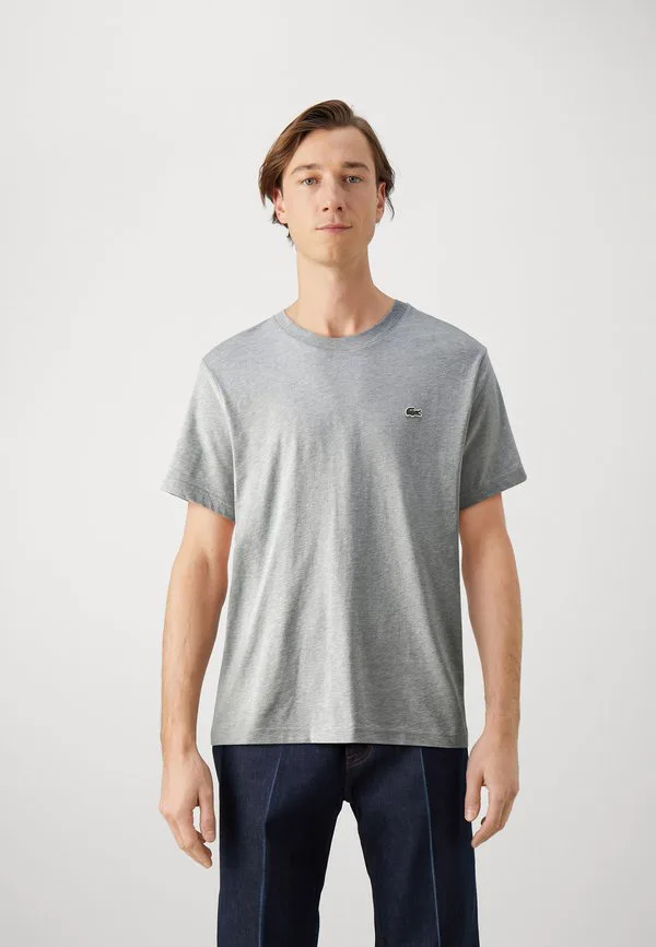 Футболка Lacoste серебро Chine, хлопок, меланж