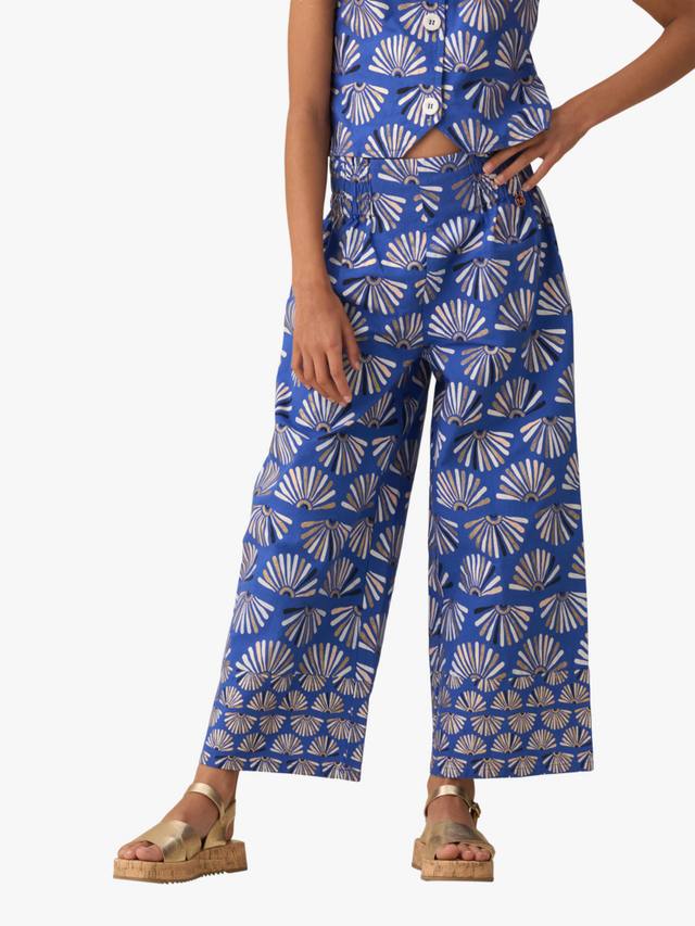 

Детские брюки из льняной смеси с принтом вентилятора Angel & Rocket, Blue/Multi