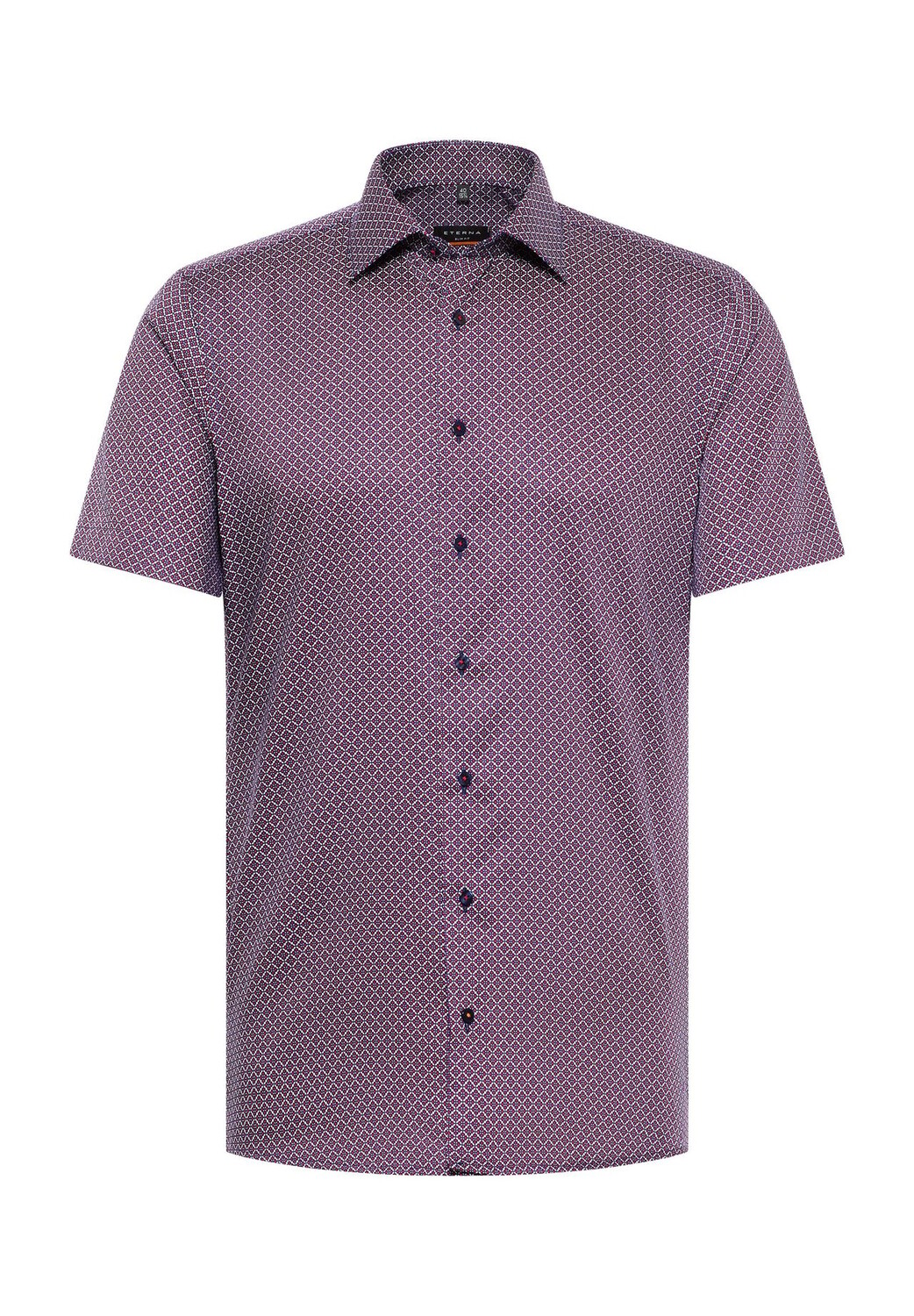 

Рубашка из твила с короткими рукавами и принтом SLIM FIT ETERNA, красный