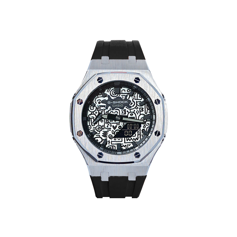 

CASIO Часы унисекс с двумя жидкокристаллическими/аналоговыми дисплеями, 48,5 мм, черные