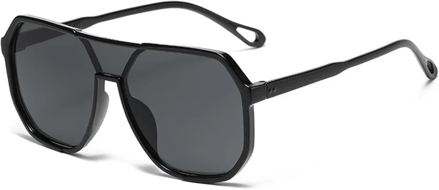 

Солнцезащитные очки с защитой от УФ-излучения UV400 | Пластиковая оправа, двойные перемычки, цельная конструкция | Для женщин и мужчин, для занятий спортом на открытом воздухе и вождения DSVIGF, Black-black