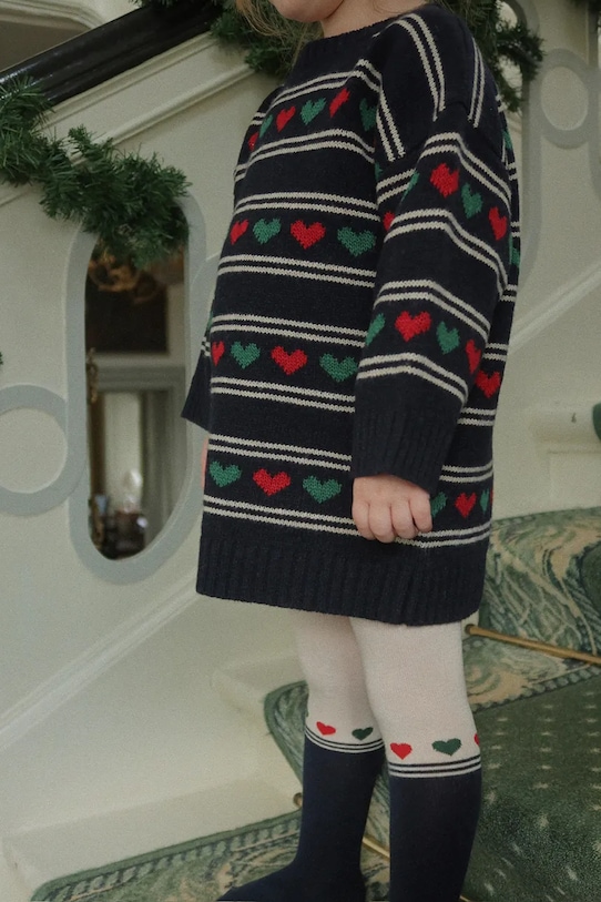 

Детское платье с добавлением шерсти BELOU KNIT DRESS Konges Sløjd, темно-синий