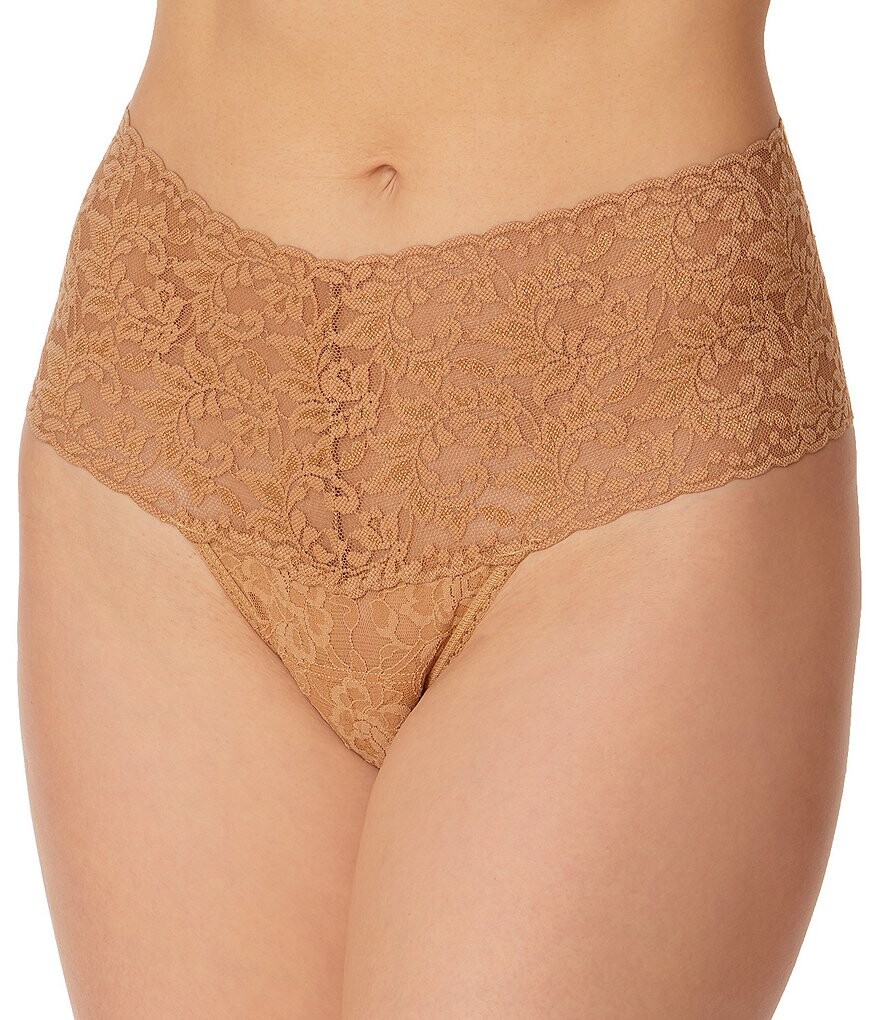 

Кружевные стринги Hanky ​​Panky Signature в стиле ретро Hanky Panky, бежевый