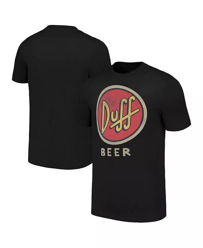 

Мужская и женская черная рваная футболка Duff в винтажном стиле с изображением Симпсонов Mad Engine, черный