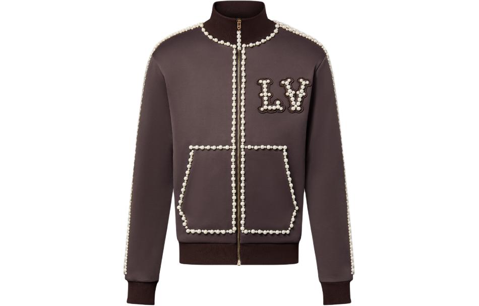 

Толстовка Technical Cotton Track Top Embellished With Pearls LOUIS VUITTON, Umber
