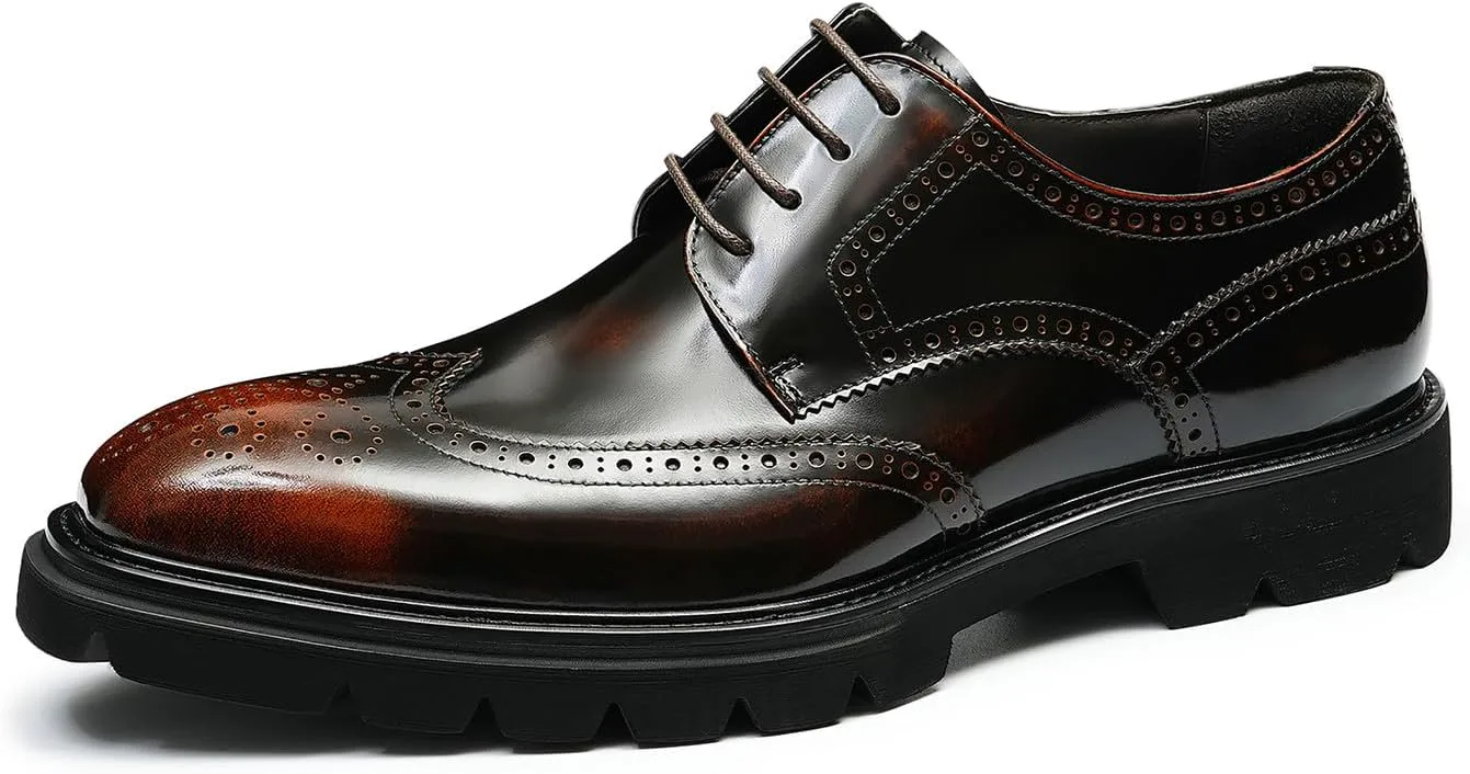 

Мужские туфли Santimon Oxfords из натуральной кожи, формальные дерби с крылышками и брогированием, модные деловые и повседневные туфли, смокинговые, свадебные, удобные туфли для выпускного для мужчин