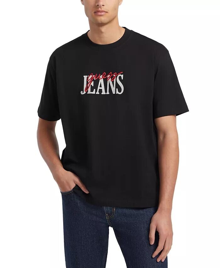 

Мужская футболка с вышитым логотипом GUESS JEANS