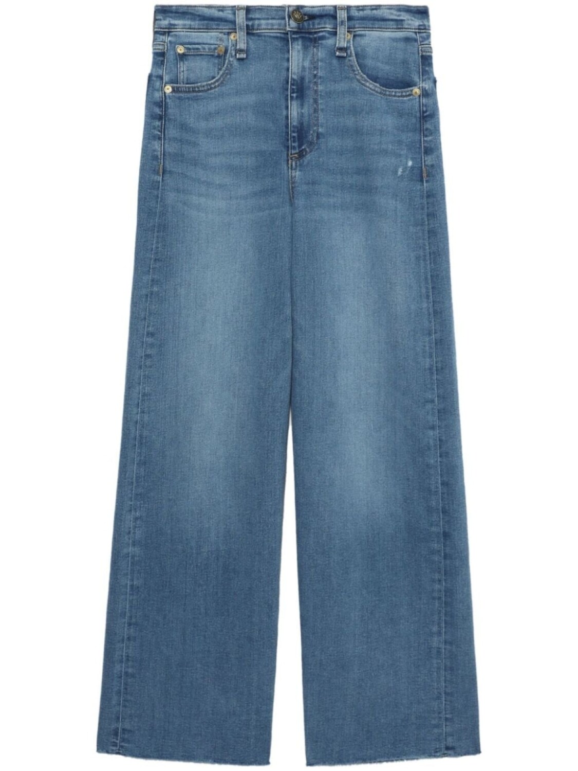 

Широкие джинсы с завышенной талией Rag & bone, синий