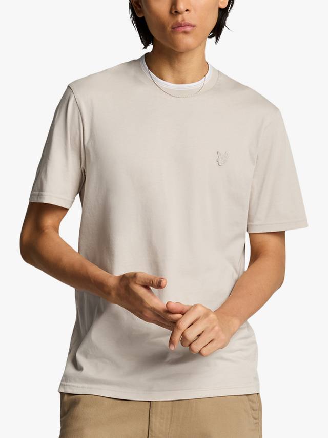 

Хлопковая футболка Regular Fit с короткими рукавами и контрастными манжетами Superfine Lyle & Scott, Cove