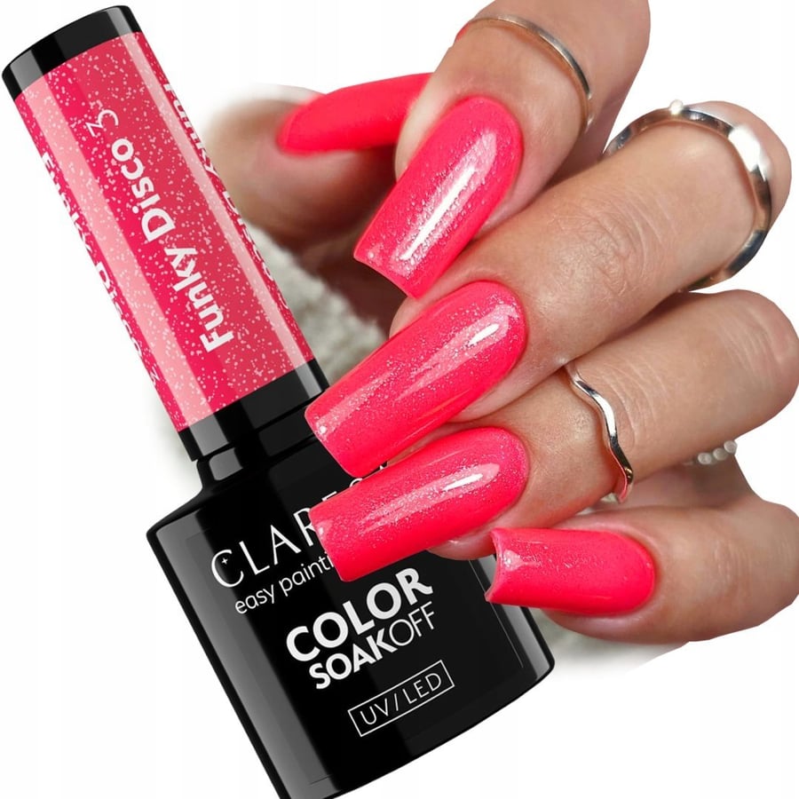 

Лак для ногтей Claresa Funky Disco 3 Coral Twist Hybrid Glitter Coral Puderek