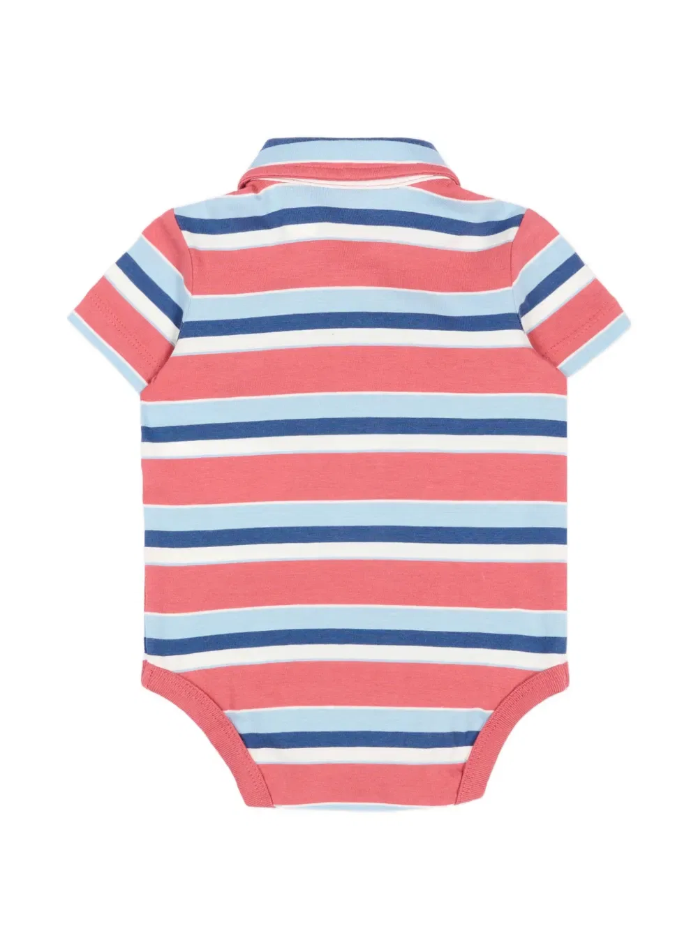 Полосатый хлопковый боди Polo Ralph Lauren Kids, розовый — фото 2