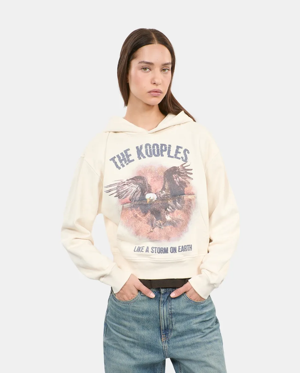 

Женская толстовка с капюшоном и карманом-кенгуру The Kooples, цвет Crudo