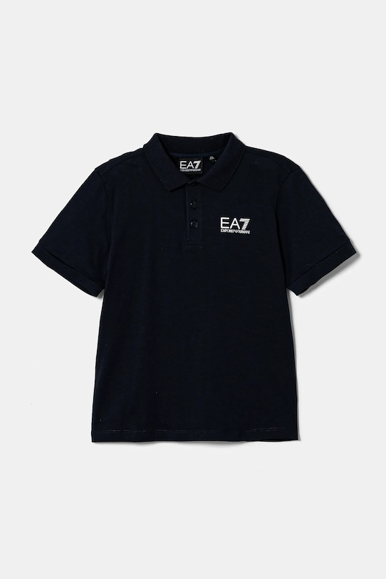 

Хлопковая детская поло Ea7 Emporio Armani, темно-синий