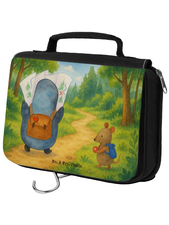 

Mr. & Mrs. Panda Косметичка с изображением пингвина и мыши в походном стиле, белого цвета